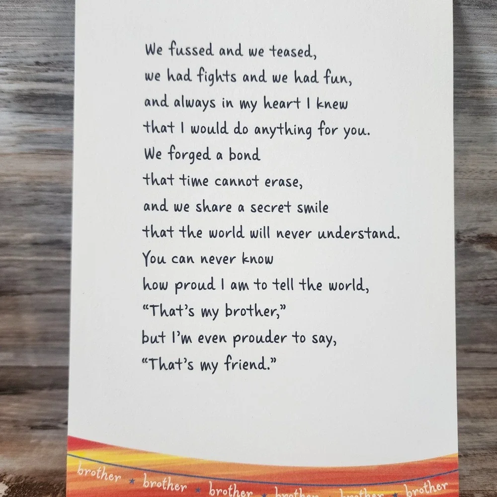 Blue Mountain Arts Brother Greeting Card with Envelope Sentimental Poem Friend